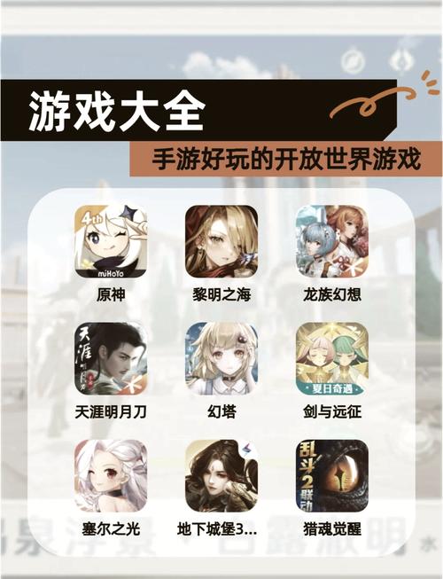 类似原神的开放世界手游